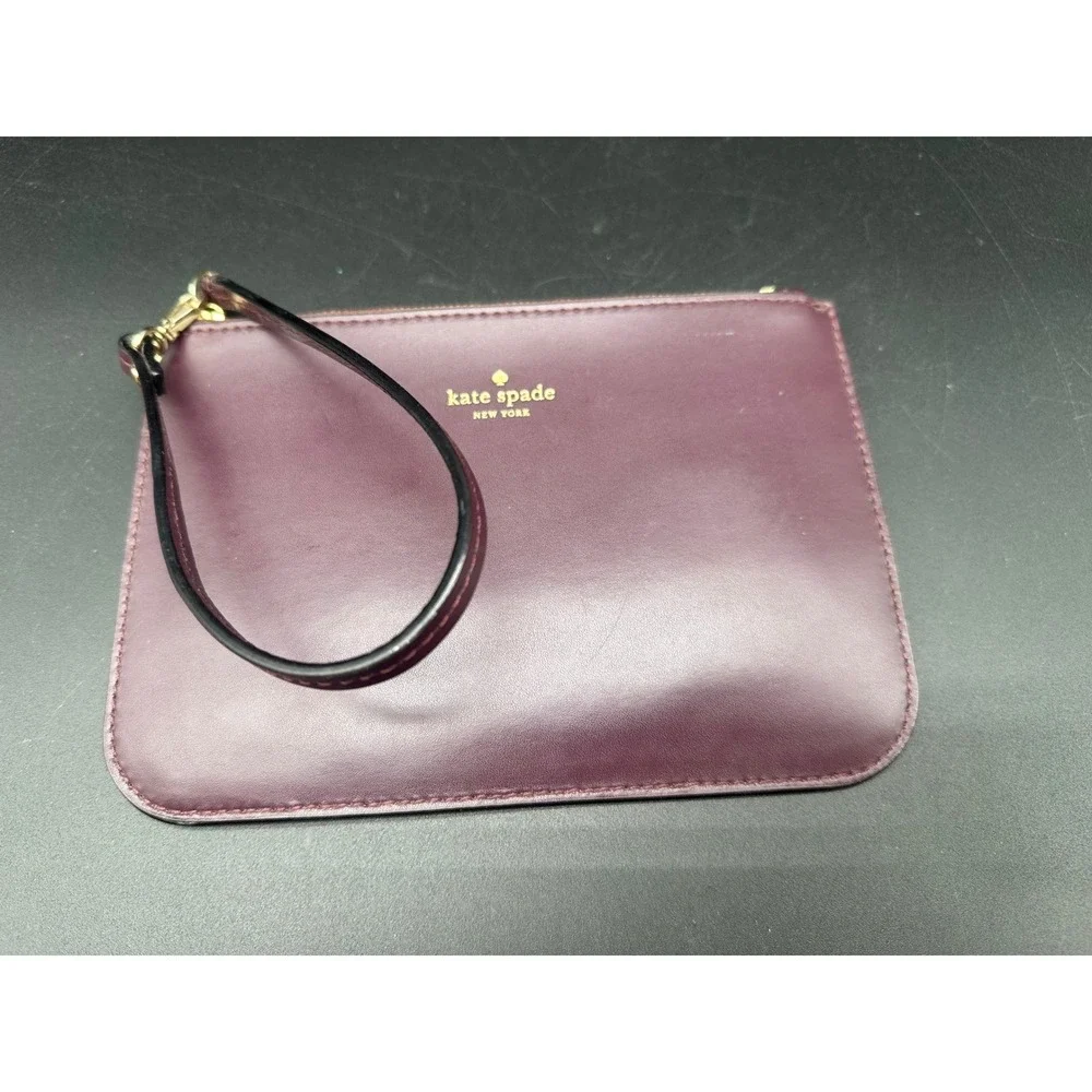 Vintage Kate Spade New‎ York Leather Wristlet Pouch Clutch Jacquard Y2K RARE
